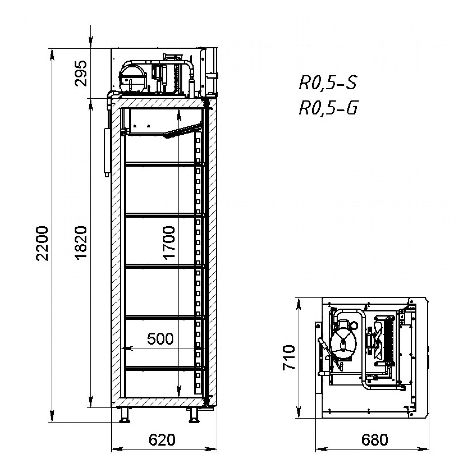 Шкаф холодильный аркто r0.7-s