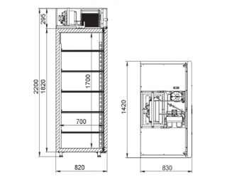 Шкаф холодильный среднетемпературный R1.4-Gc