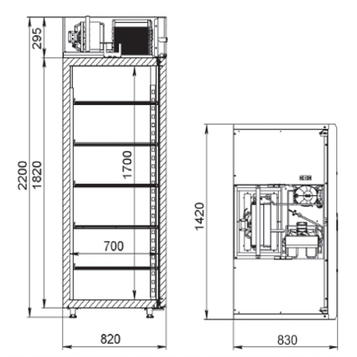 Шкаф холодильный среднетемпературный R1.4-Sc