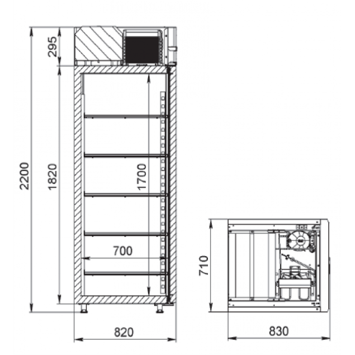 Шкаф холодильный среднетемпературный D0.7-Glc