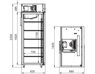 Шкаф фармацевтический холодильный ШХФ-1400-НСП