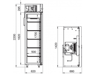 Шкаф фармацевтический холодильный ШХФ-1000-НГП