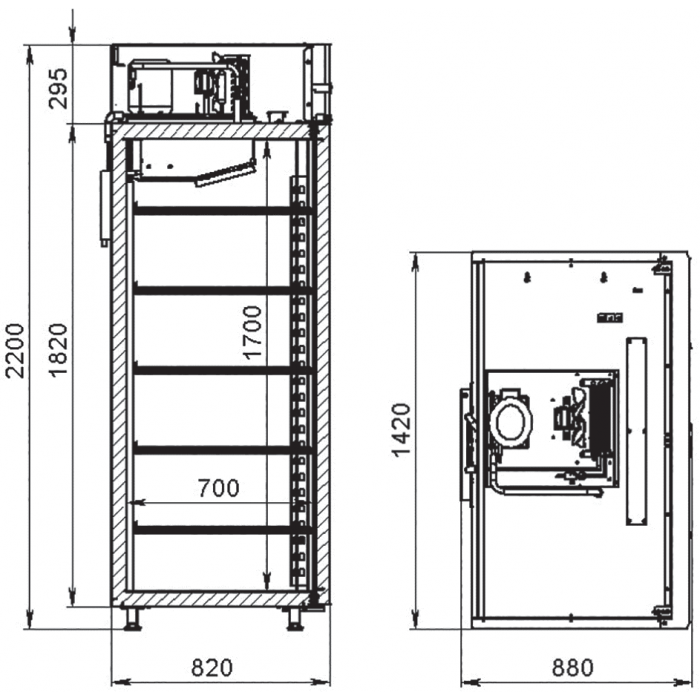 Шкаф фармацевтический холодильный ШХФ-1400-НГП